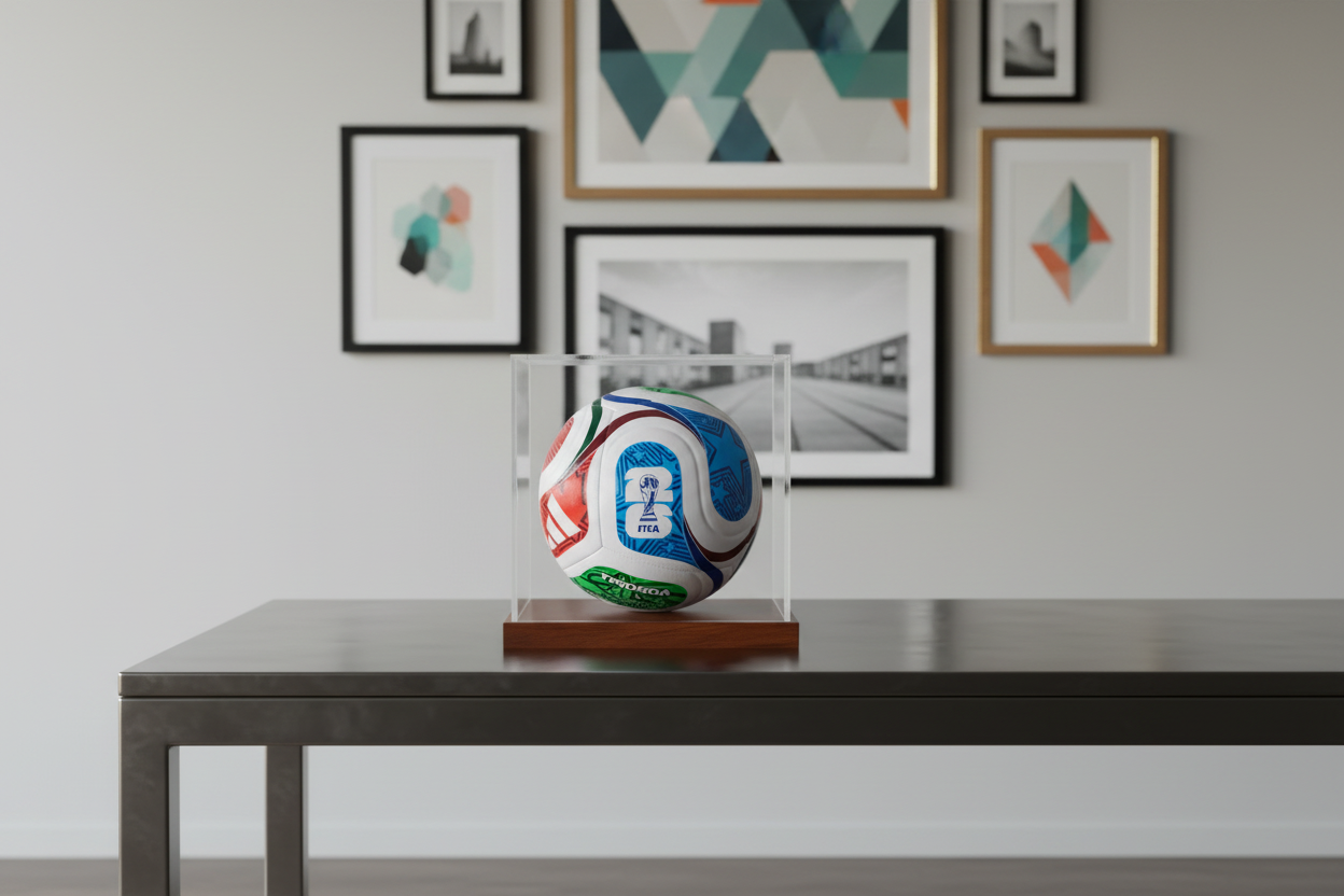 Balón FIFA en Capelo de Acrílico con Base de Madera