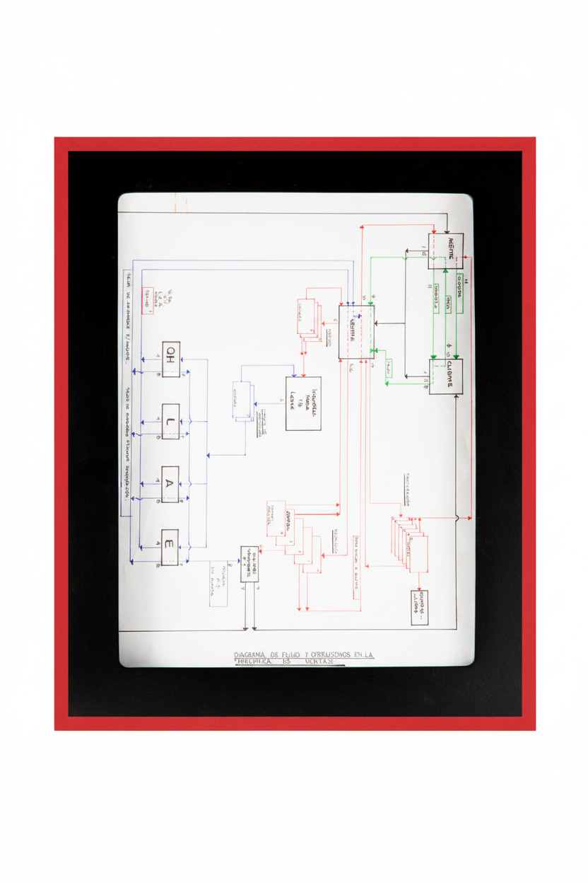 Diagrama con marco rojo